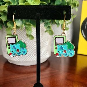 PICK ANY 2 FOR 20! Gold enamel Bulbasaur Gameboy Pokémon earrings✨🍃